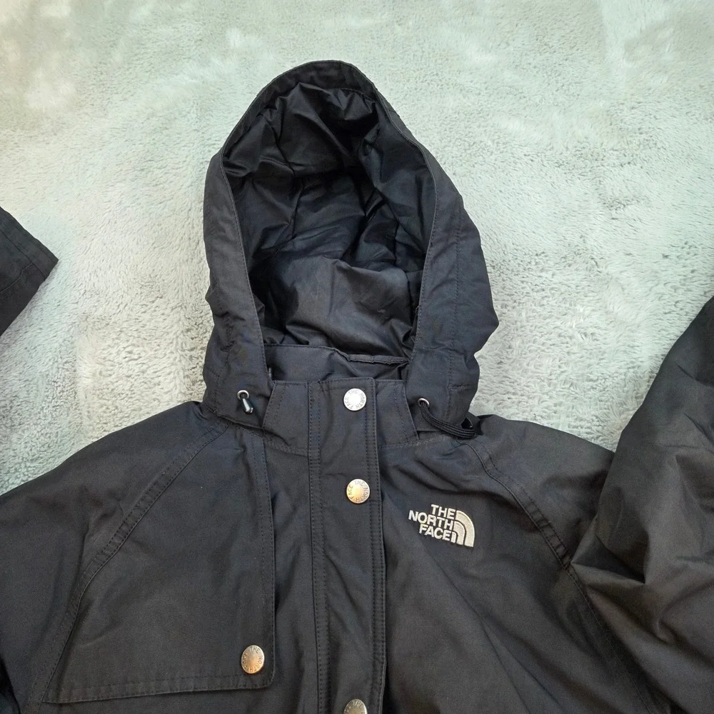 The North Face HyVent Hooded Parka Jacket Womens XS Utility Pocket Outdoor Black